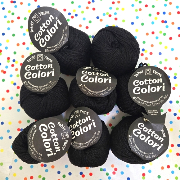 Other - Tahki Yarns Cotton Colori Black Yarn 8 BALLS 100% MERCERED COTTON
